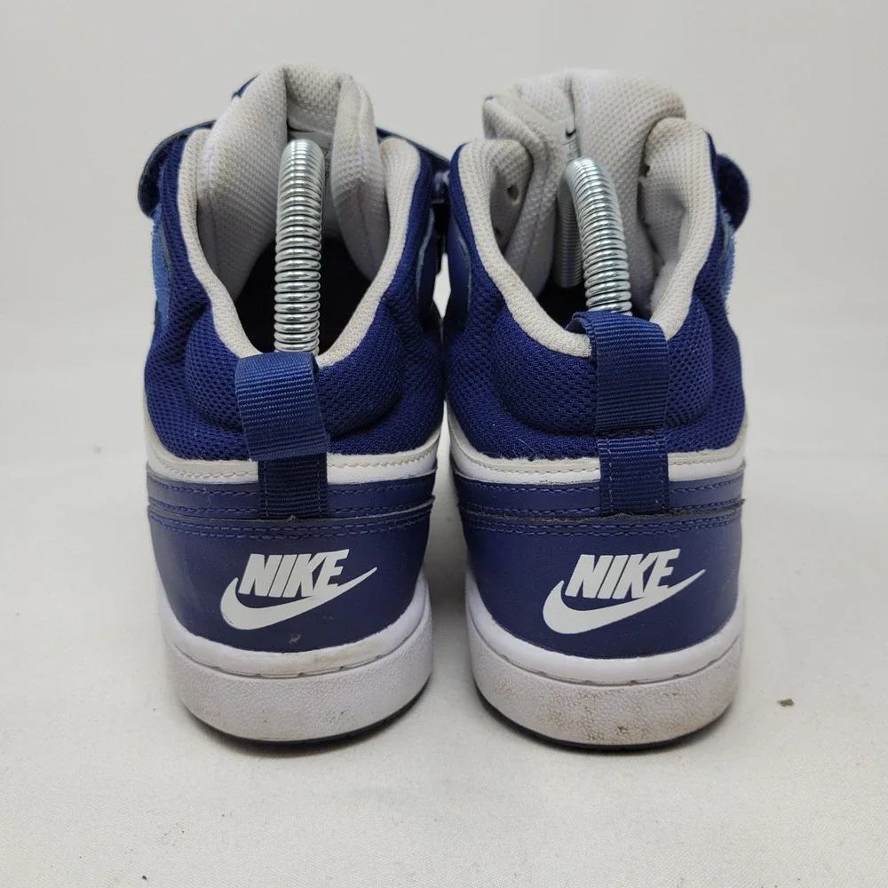 Nike Court Borough Mid 2 Shoes Sneakers Youth Size 4Y Blue Basketball CD7782-107